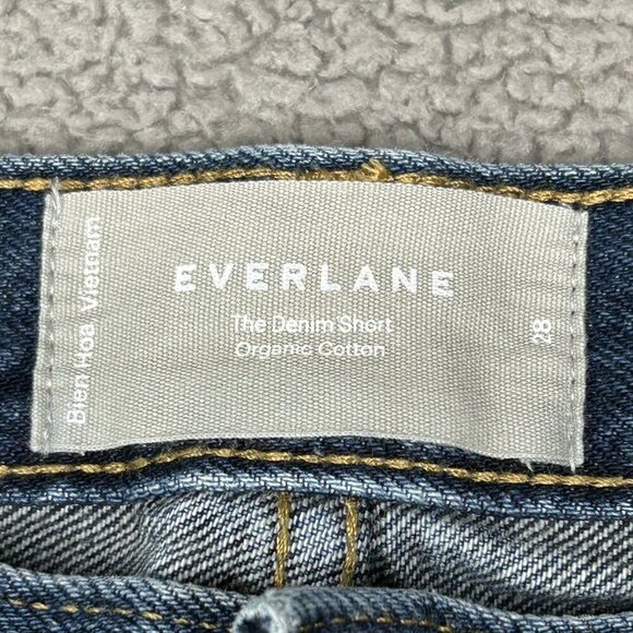 Everlane The Denim Short Womens 28 Organic Cotton Distressed Roll Cuff Blue Jean - Picture 5 of 11